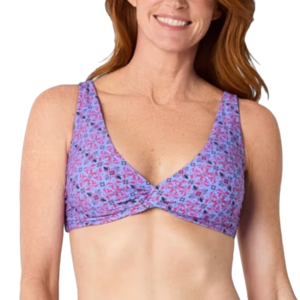 Liz Claiborne Geometric Bra Kingston Voyage BikiniSwimsuit Top Size‎ 16